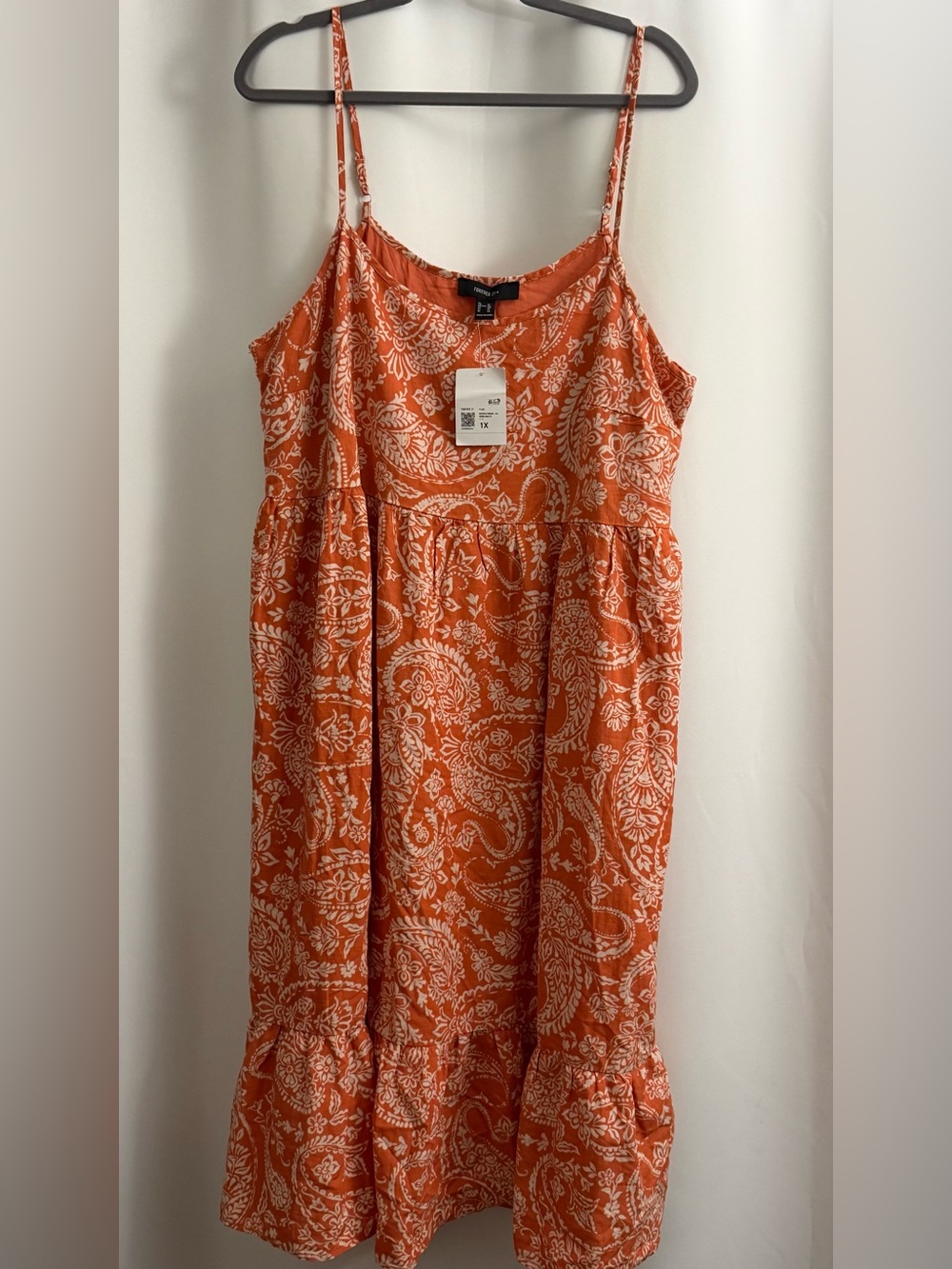 Forever 21 Orange Paisley Print Sundress